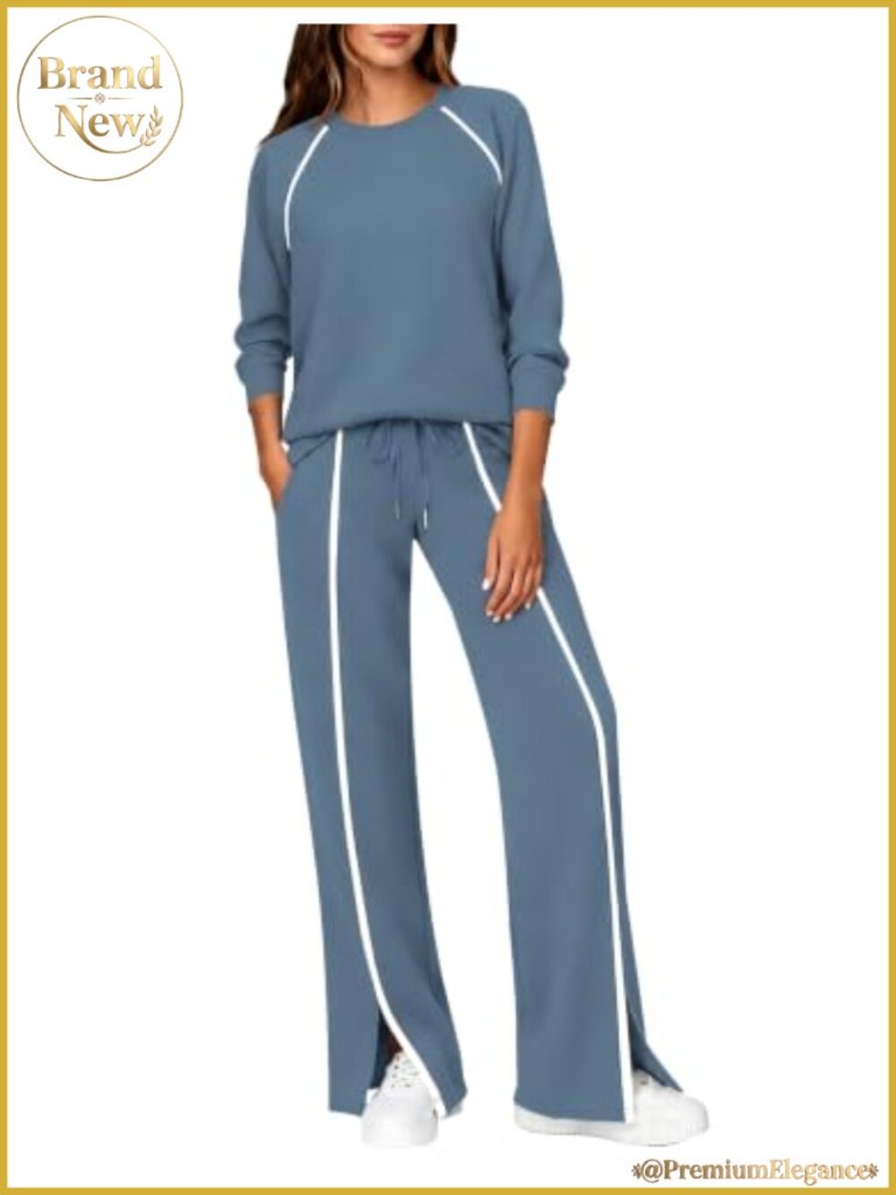 2 Piece Lounge Set Wide Leg Pants Raglan Top Tencel Blend Travel